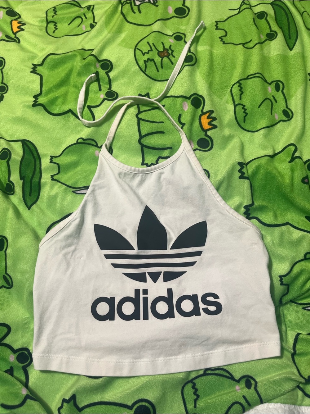 Adidas Logo White Halter Top